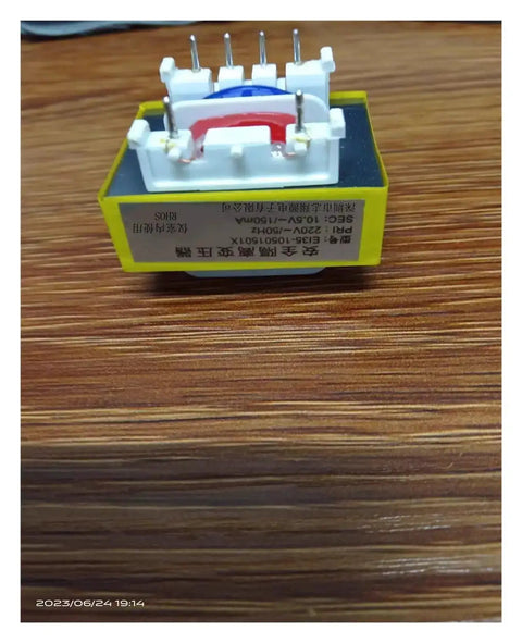 2 Pack EI35 Isolation Transformer 220V To 12V 350mA Power Transformer shown from side on wooden table