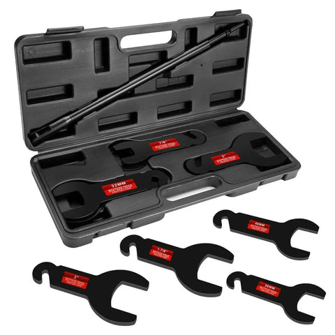 Eight Piece Pneumatic Fan Clutch Wrench Set With 43300 Removal Tool Kit For Ford GM Chrysler Jeep Auto Repair Spanner Kit open in case