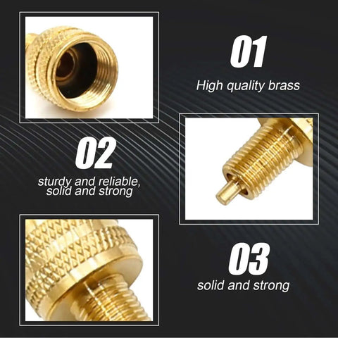 10 Pack Large Bore Tire Valve Adapters External Valve Stem Reducers 22 mm Length Gold Color Built To Last Tire Valve Connector