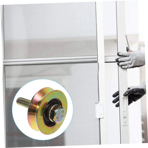 50mm Heavy Duty Sliding Shower Door Rollers With U Shaped Track Replacement Wheels installed on a glass door