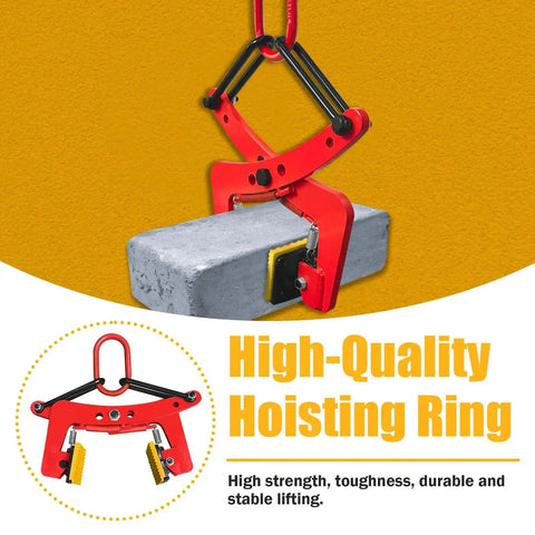 Granite Lifting Clamp 6 Inch 770lbs Heavy Duty Vertical Stone Clamp lifting a stone slab with a high-quality hoisting ring.