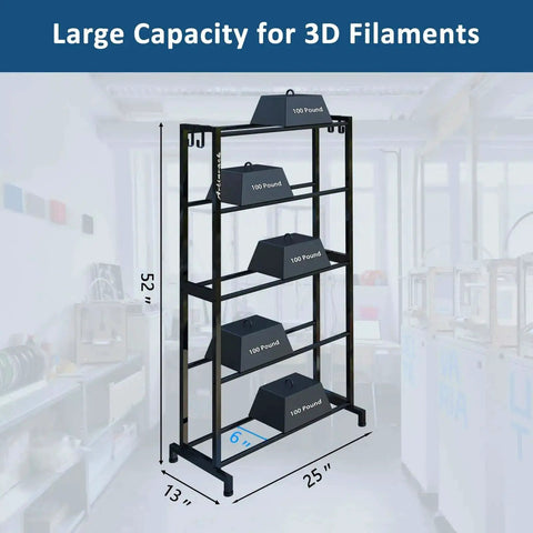 Heavy Duty 5 Tier Filament Storage Rack For 3D Printing Pros With Large Capacity Holds 40 Plus 1Kg ABS PLA TPU Nylon Spools
