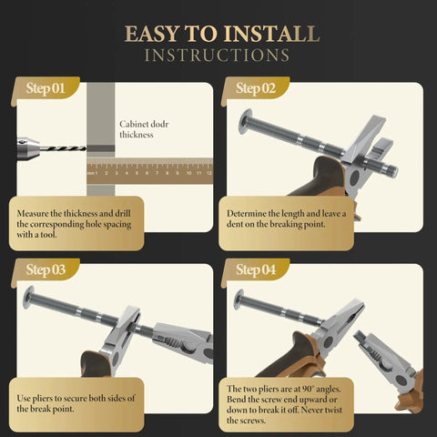 Easy installation instructions for Black And Gold T Bar Cabinet Knobs Set 10 Pack For Kitchen Cabinets And Dressers