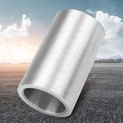 Drill chuck conversion sleeve, angled view, B12–B16, stainless steel adapter