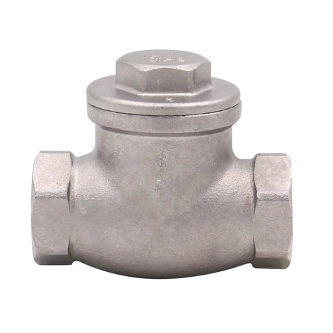 DERPIPE 3/4 in swing check valve, stainless steel SS304 CF8M, NPT ends, WOG 200 PSI