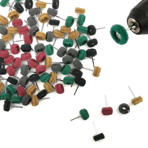 Buffing Wheel Set 100 Pack Pro Grade For Metal Polishing Rotary Tool Accessories 1 Inch Diameter with mixed grits