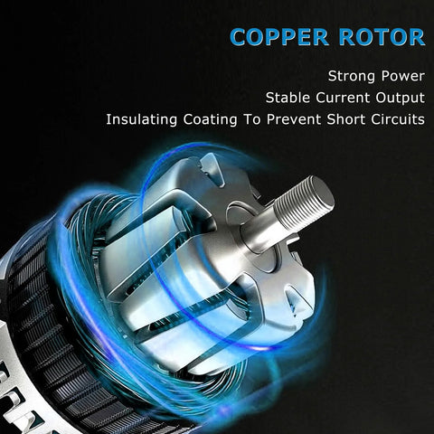 Beefed-Up High Output Car Alternator For Hyundai Accent And Veloster 1.6L 2012 2017 Replacement, copper rotor close-up view