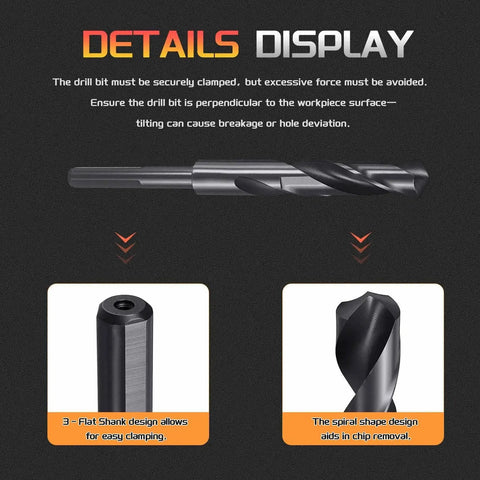 High Performance 37/64 Inch Drill Bit For Plastic And Wood, Three Eighths Inch Reduced Shank, 4341 HSS Nitriding Black