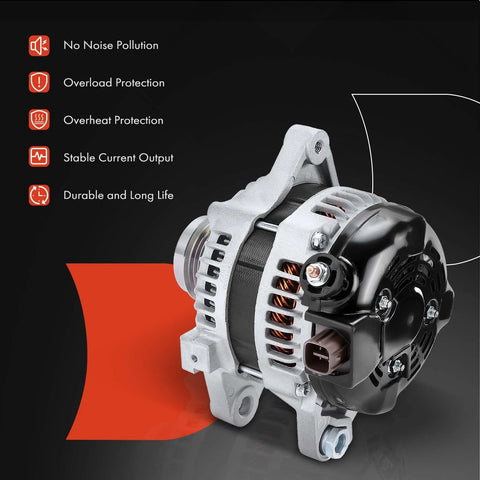 Plug And Play Direct Fit Alternator Replacement For Toyota Corolla Matrix 2011 2012 2013 1.8L 12V 100A 110A with 6 Groove Clutch Pulley