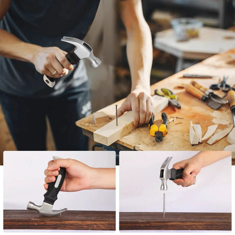 All In One DIY Baseboard Nail Kit With 200 Double Head Skirting Nails, Mini Claw Hammer And Four Tools for installing wood trim