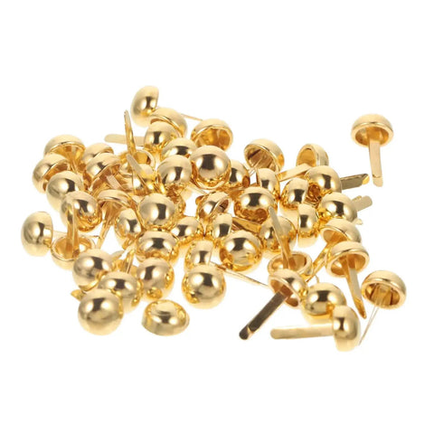 500-Piece DIY Craft Nails And Paper Fasteners Kit For Cards And Scrapbooking, Miniature Tacks with golden finish