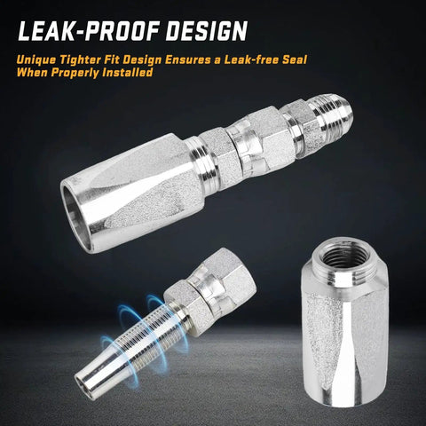 Professional Hydraulic Hose Field Repair Kit With 3 Reusable Fittings showing leak-proof design