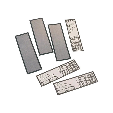Backplate Filter Cover For PC Case Rear Panel 5.8 By 17 CM 2.28 By 6.69 IN IO Shield shown in mesh design, ideal for gaming rigs.