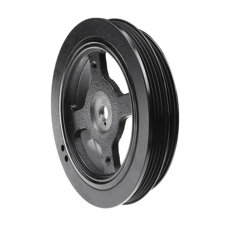 Black engine harmonic balancer and crankshaft pulley for Scion xA xB 2004 2006 and Toyota Echo 2000 2005 with 7 groove serpentine belt.
