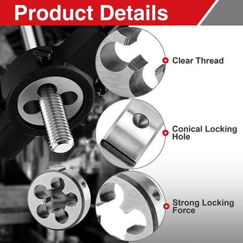 M10 X 1 0 Fine Pitch Tap And Die Set For Metalworking And Maintenance In Your Shop with clear thread, conical locking hole, strong force