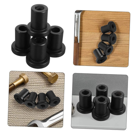4 Pack Heavy Duty Carbon Steel Barn Door Track Clamps That Are Easy To Install Sliding Track Spacers For Replacement Mounting And Versatile Compatibility For Any Barn Door Project, shown in different views and settings.