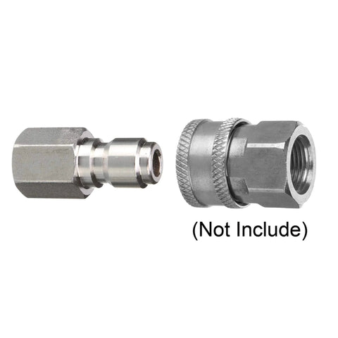 One Quarter Inch Quick Connect Plug To One Quarter Inch Female NPT Pressure Washer Coupler Set 5000 PSI Two Pack Leak Free Quick Disconnect