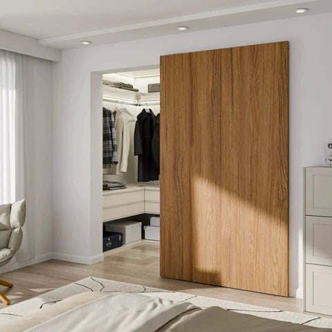 32 Inch Concealed Sliding Barn Door Hardware With Soft Close Mechanism Trackless Aluminum Hidden Track Kit For Interior Doors