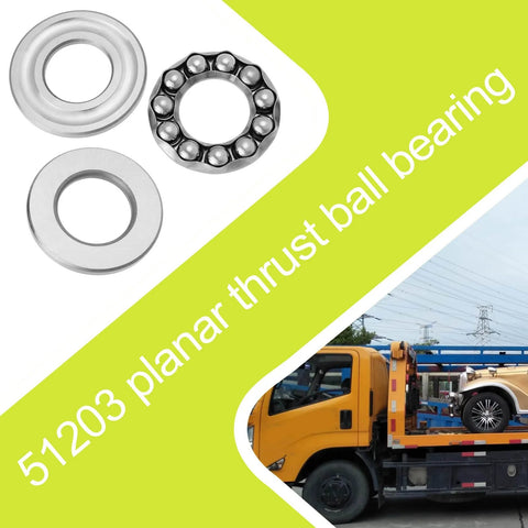 Two 51203 thrust ball bearings with washers, 17mm bore, 35mm outer diameter, 12mm thick