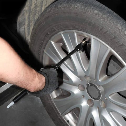 WYNNsky heavy-duty dual-head air pressure gauge with extended tube to car tire valve (10-150 PSI)