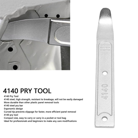 4140 Steel Automotive Pry Tool For Trim Panels And Fasteners, Chrome Molybdenum Car Panel Removal Tool with Ergonomic Curved Tip