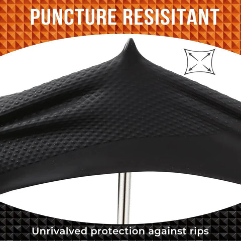 Close-up of Heavy Duty 10 Mil Nitrile Gloves With Raised Diamond Texture Latex Free Powder Free Extra Strong Chemical Resistant