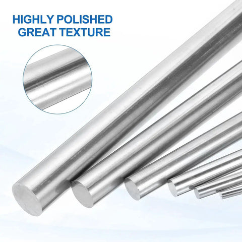 2 Pack 8Mm By 200Mm Steel Linear Motion Rods For CNC And 3D Printers, Smooth Glide Rod Shafts, Precision Guide Rails displayed