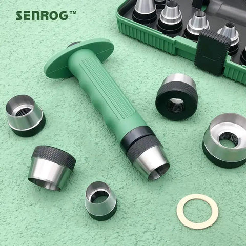 12 In 1 Gasket Punch Set With Sharp Leather Hole Punches And Hollow Punches for leather crafting, handle and stainless steel heads