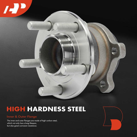 Rear Wheel Bearing And Hub Assembly For Ford Transit Connect 2019 2020 2021 2022 2023 5 Lug 4 Bolt Holes Left Or Right Fit OEM Quality No ABS Sensor Beefed Up Wheel Hub Replacement For A Solid Ride, high hardness steel, side view