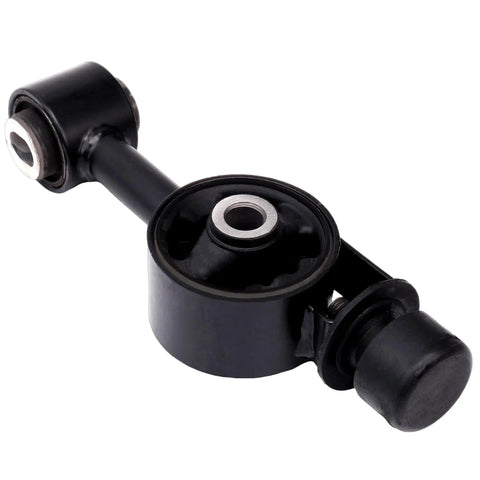 Image of Engine And Transmission Mount Kit For 2007-2012 Nissan Versa 1.8L And 2009-2014 Nissan Cube 1.8L Direct Fit Replacement Set Of 4 OE A4312 A4318 A4320 A4323 Built To Last, showing a single black metal mount from the set up close.