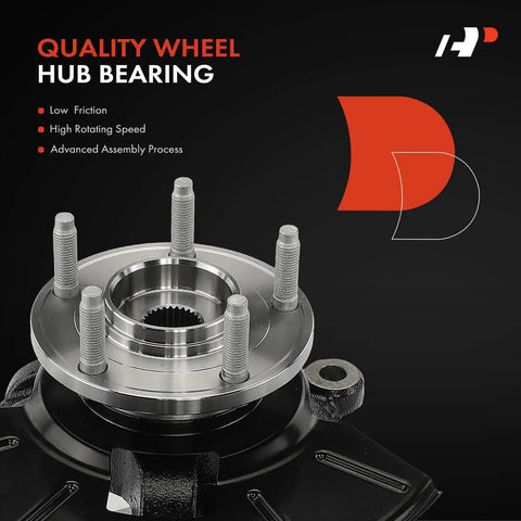 Front Left Steering Knuckle And Wheel Bearing Hub Assembly For Ford Escape 2005 To 2012 Mazda Tribute 2005 2006 2008 2011 Mercury Mariner 2005 To 2011 SUV Driver Side Replacement, showing close-up of assembly parts.