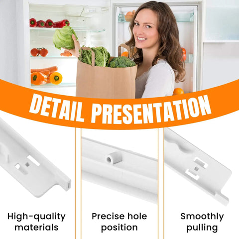 Refrigerator Pan Hanger Set Left 240530601 & Right 240530701 in use with detail features shown