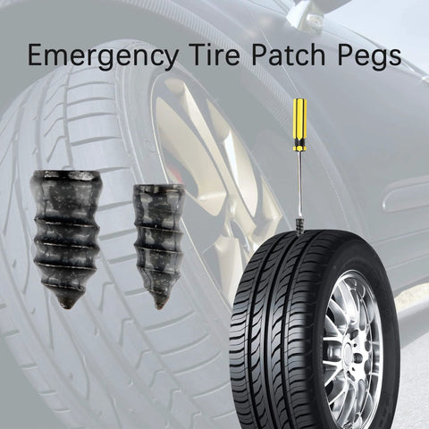 60PCS Tire Repair Rubber Nail,Vacuum Tire Repair Screws for Quick Fixes,Self-Service Tires Repairs Kit Screw in Tires Plugs Car Accessories for Truck,SUV,Motorcycle (60PCS) showing rubber nails and screwdriver for tire patching