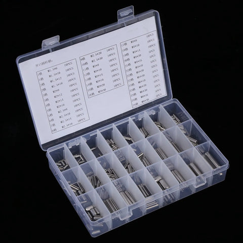 280 Piece Slotted Spring Pin Set Kit M1.5 To M8 Stainless Steel Dowel Roll Pins With Plastic Box Organizer For Home Improvement Auto Repair And DIY Projects