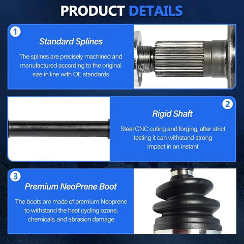 Beefy Front CV Axle Set For Toyota Camry 2007 To 2017 Avalon 2008 To 2016 And Lexus ES350 2007 To 2017 product details diagram