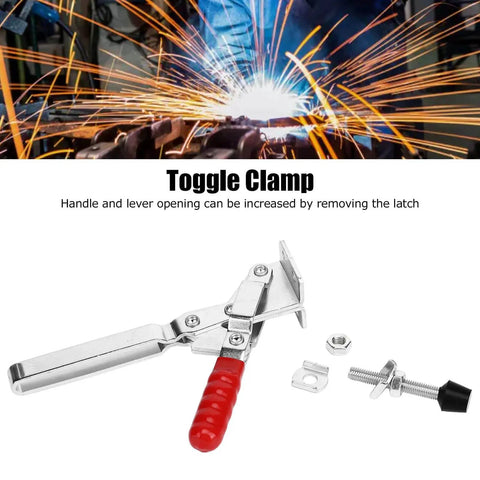 Two-Piece Long Arm Push Pull Toggle Clamp Set For Welding And Woodworking Jigs And Fixtures With Quick Release Lever