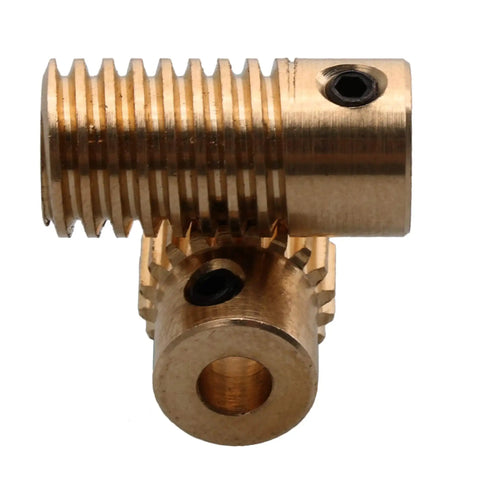 0.5 Modulus Brass Gear Reducer Set With 20 Tooth Brass Gear Wheel And 4mm Bore Brass Gear Shaft for small machines and DIY projects