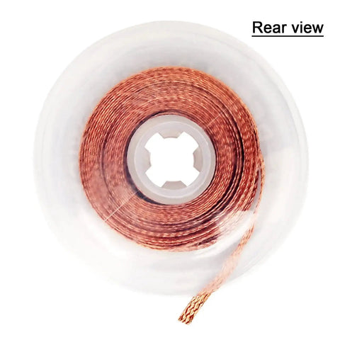 Rear view of Desoldering Wick Braid 10ft Roll For PCB Repairs And Component Removal No Clean Solder Wick Desoldering Tool