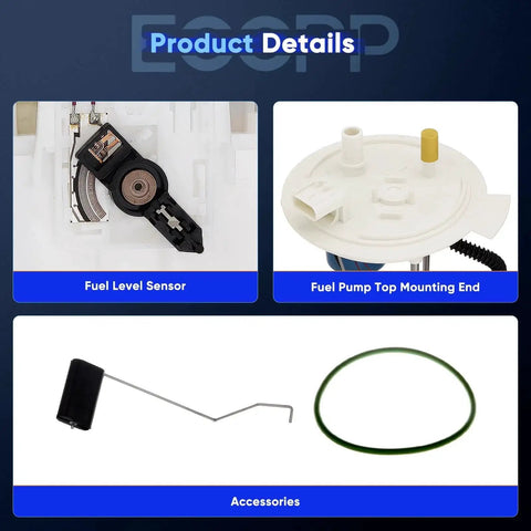 Fuel Pump Assembly Plug And Play For Ford F-150 2009 2010 2011 2012 2013 2014 With V6 3.7L V8 4.6L 5.0L 5.4L 6.2L Replaces 9L3Z9H307F SP2096M OEMEquivalent showing components and accessories.