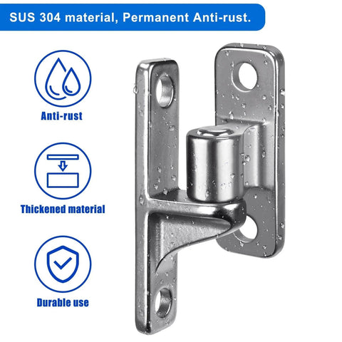 Heavy Duty 304 Stainless Steel Gate Hinges Non Welded One Piece Design Wall Mount Hinges With Five Eighth Inch Pin 600 Pound Capacity