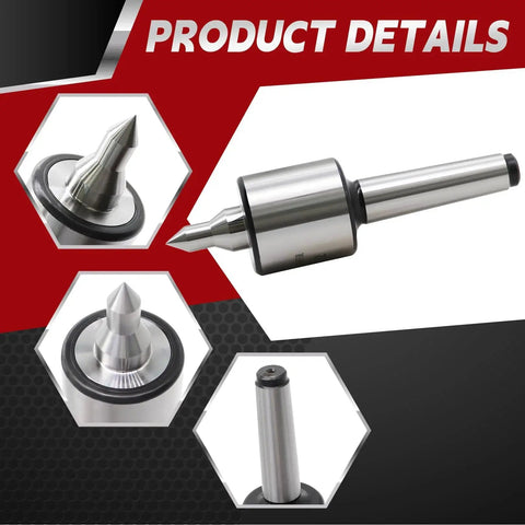 MT2 60 Degree Live Center With 0.0002 Inch Runout, 18mm Shank, 55-60 HRC Hardness, Suitable For High Speed Lathe CNC Lathe And Manual Lathe