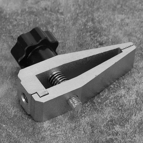 Push-Pull Force Fixture Clamp For Tensile Testing, 500N stainless steel with adjustable knob, front view