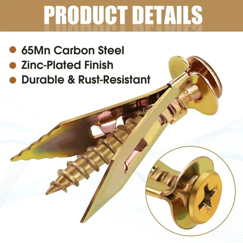 Self Drilling Drywall Anchors With Screws Kit For Drywall And Sheetrock Heavy Duty Metal Expansion Wall Anchors With Zinc Plating