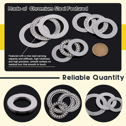 Thrust needle roller bearings with washers, 24 pcs, chromium steel rollers AXK3552 AXK2035 AXK2542 for autos and machines