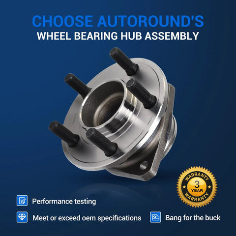 Front Wheel Hub And Bearing Assembly For 2012 2020 Chrysler 300 Dodge Charger And Challenger 5 Lug Front Axle Replacement With Durable Wheel Bearing Unit For Smooth Rides And Reliable Performance.