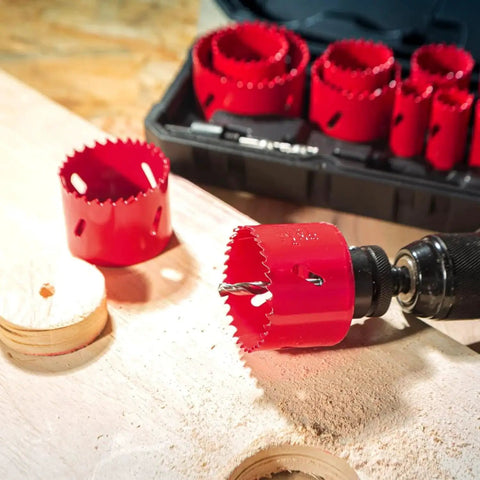 Bi Metal Hole Saw Kit With Mandrels And Case HYCHIKA, 17 Pc High Speed Steel Hole Saw Set For Metal PVC Wood And Plastic