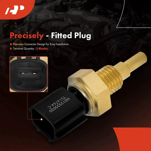 Engine Coolant Temperature Sensor 2 Pins For Subaru Toyota Scion Cars, A-Premium Replacement shown with precision plug design