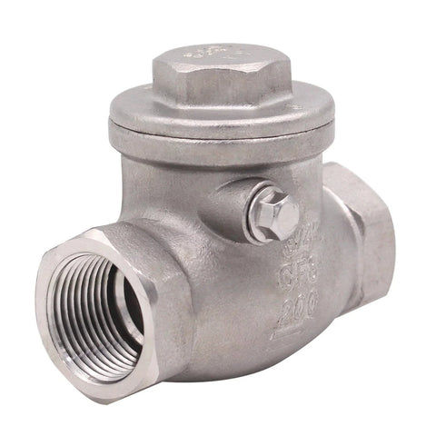 DERPIPE 3/4 in stainless steel swing check valve with NPT threads, CF8M (SS304), 200 PSI WOG