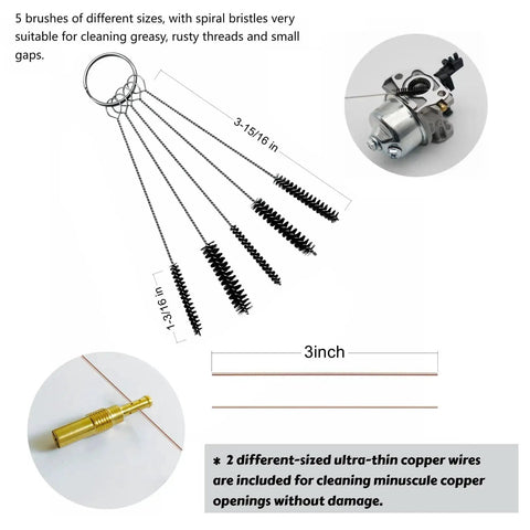 All-In-One Carburetor And Welding Nozzle Cleaner Kit With 26 Cleaning Wires, 5 Nylon Tube Brushes, 10 Stainless Steel Needles, Plus Small Files - Dual Aluminum Box Sets In 8Cm And 12Cm For Sprinklers, Shower Heads, Jets, Orifices