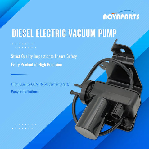 NOVAPARTS 904-214 diesel electric vacuum pump with mounting bracket, black plastic automotive part.